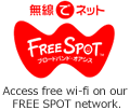 Access free wi-fi on our FREE SPOT network.
